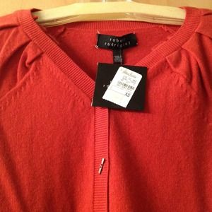 NWT XS Robert Rodriguez red cashmere cardigan