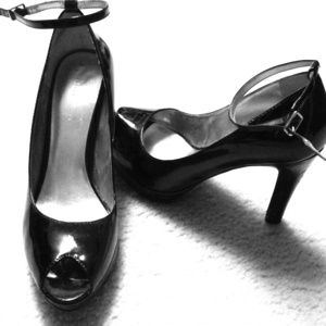 Black Peep Toe Heels