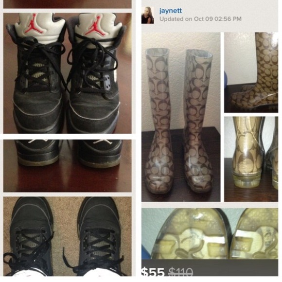 Jordan 5, Coach Rainboots, & bathing suit bundle