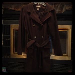 Old Navy Brown wool blend trench