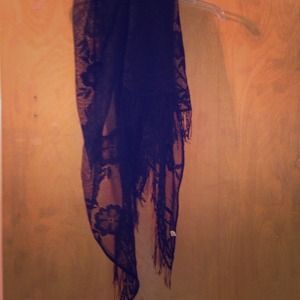 Black lace floral scarf perfect condition