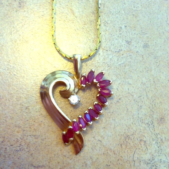 Real gold real stones necklace as charm