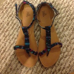 Aztec print sandals