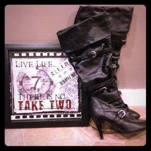 🌟🌟Leather Knee High Heel boots