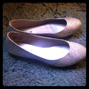 Sparkly silver flats
