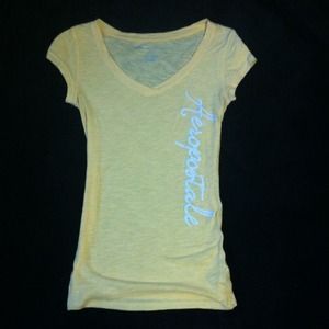 SOLD.  Aeropostale yellow slub V-neck shirt
