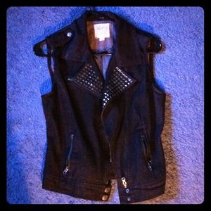 ‼️Reduced!‼️Black Denim Studded Vest