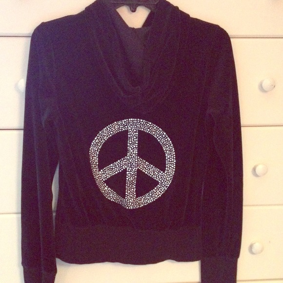 Black velour hoodie
