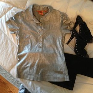 Tory Burch Cotton Metallic short sleeve Top