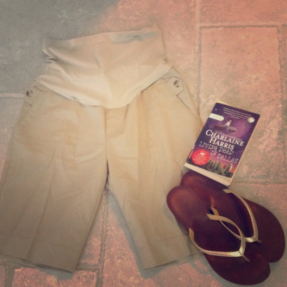 *Sold in bundle* Khaki maternity shorts