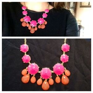 Beautiful two tone pink bubble necklace