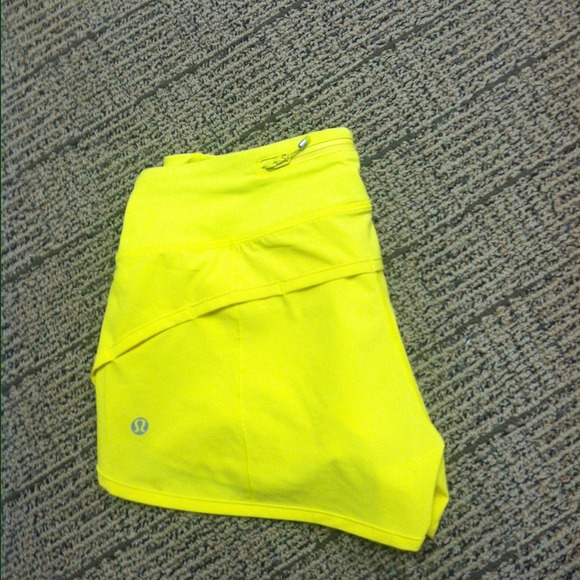 lululemon athletica Shorts Lulu Lemon In Neon Yellow Poshmark
