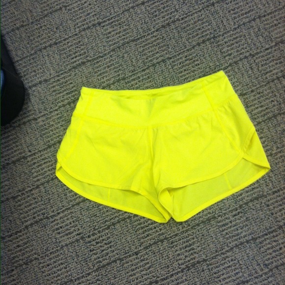 lululemon athletica Shorts Lulu Lemon In Neon Yellow Poshmark