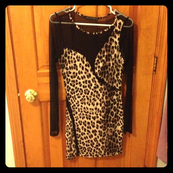 Leopard/sheer dress