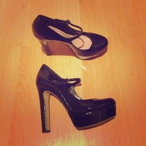 Vince Camuto black Mary Jane platforms