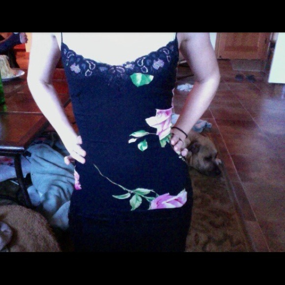Dolce gabbana black rose lace silk cami top XS 0 2