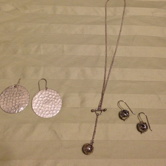 Silpada sterling silver earrings & necklace