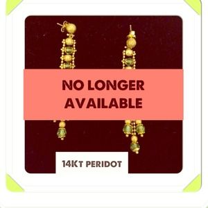 14KT GOLD & PERIDOT DANGLING EARRINGS