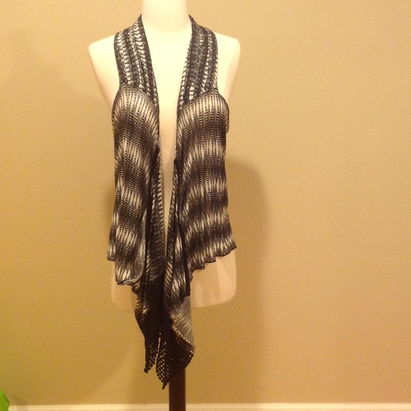 Nightcap Sleeveless Scarf Hem Cardigan