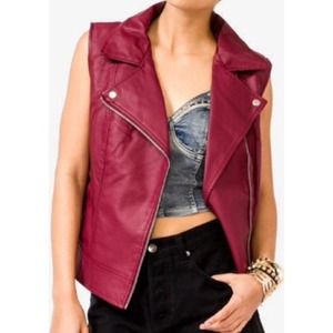 ⚡️HOST PICK 1/04⚡️Red Wine Faux Leather Vest