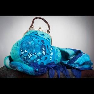 Handmade Felted Purse and Scarf
