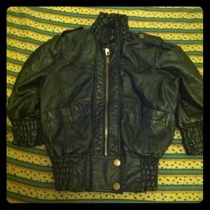 Cute leather bomber jacket