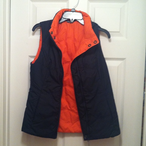 SOLD---Navy/orange reverse vest