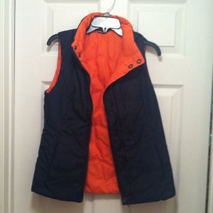 SOLD---Navy/orange reverse vest