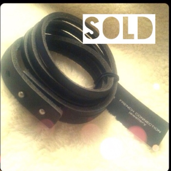 French Connection Leather Wrap Bracelet