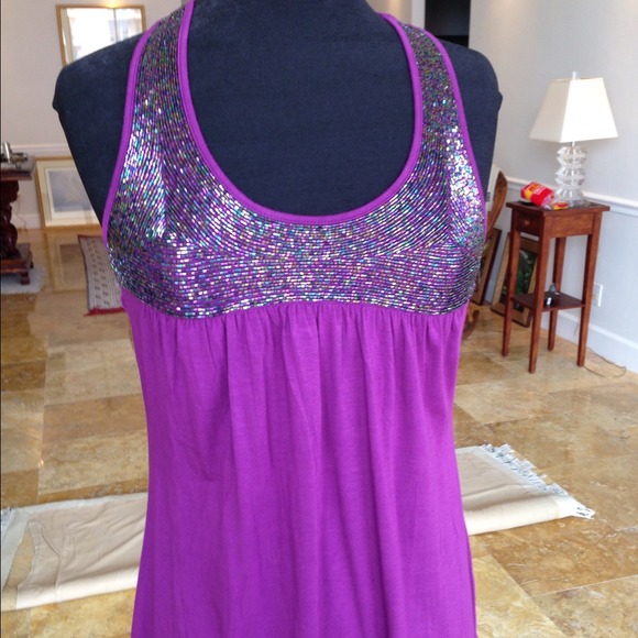 Sweetees Tops - SWEETEES Aubergine Beaded Top SZ Small GILT NWT