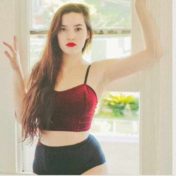American apparel velvet crop bustier s