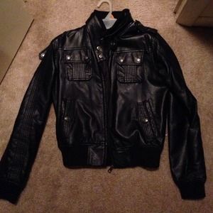 Black leather jacket