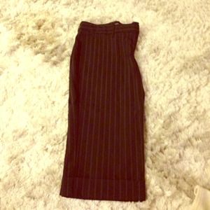 Black and White striped capris- Express