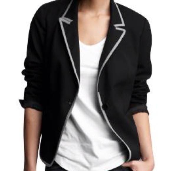 BUNDLED! 💙 gap • gray tipped black blazer - Picture 3 of 4