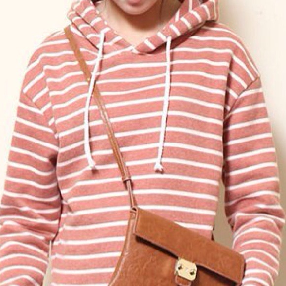 New Stylish Pink stripe Long Sweater Dress
