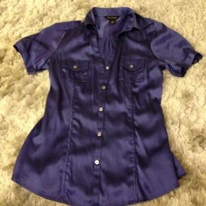 Gorgeous deep blue silky shirt