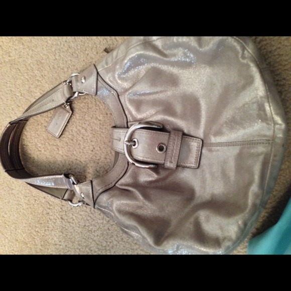 ***SOLD*** Coach shimmer tan purse