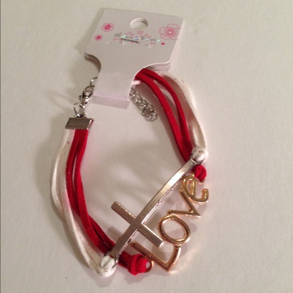 Cross and love bracelet