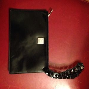 Micheal Kors black leather wristlet
