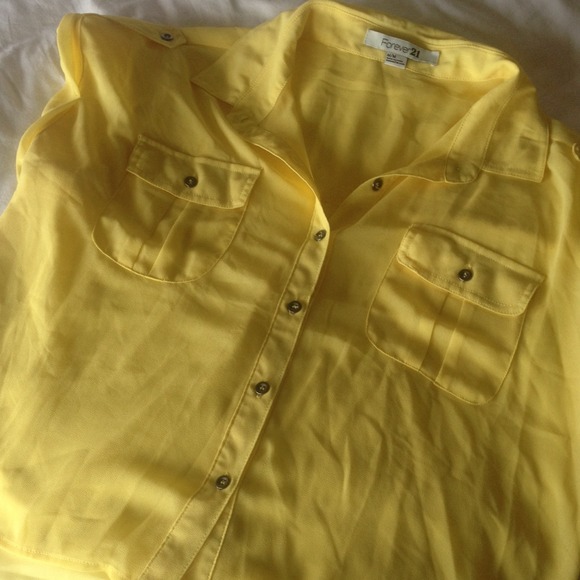 forever 21 yellow blouse, short cropped