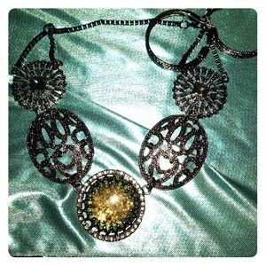 Gunmetal Necklace and Earring Set