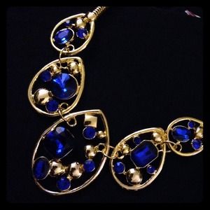 Gold and Royal Blue Necklace