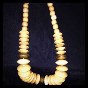 Gold and Wooden necklace