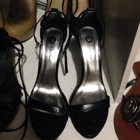 Open toe ankle strap heels