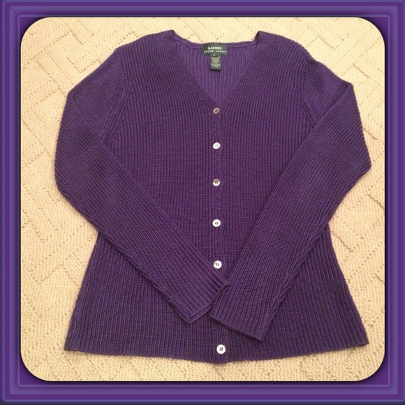 Ralph Lauren Sweaters - Ralph Lauren cardigan with abalone buttons. Large.