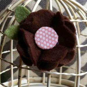 Brown Primrose Flower Hair Clip