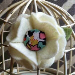 Cream Primrose Flower Hair Clip