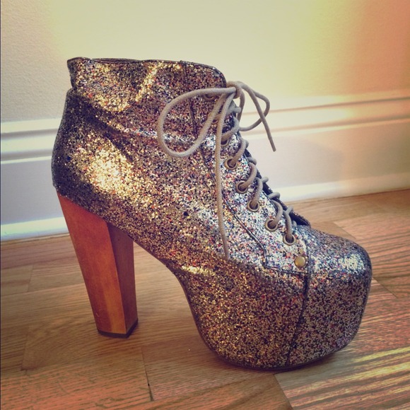 Jeffrey Campbell Glitter Lita Booties - Like New!