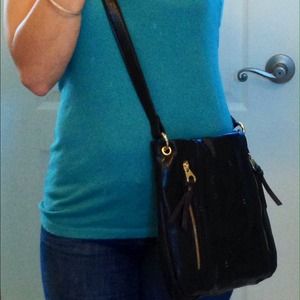 Like New! Black leather Cross-body Bag-price drop