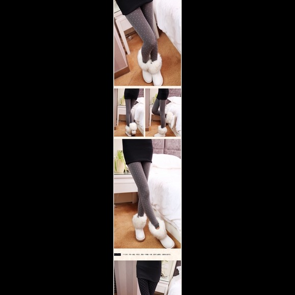 Warm polka dot legging !! GRAY,BLACK and BROWN :)